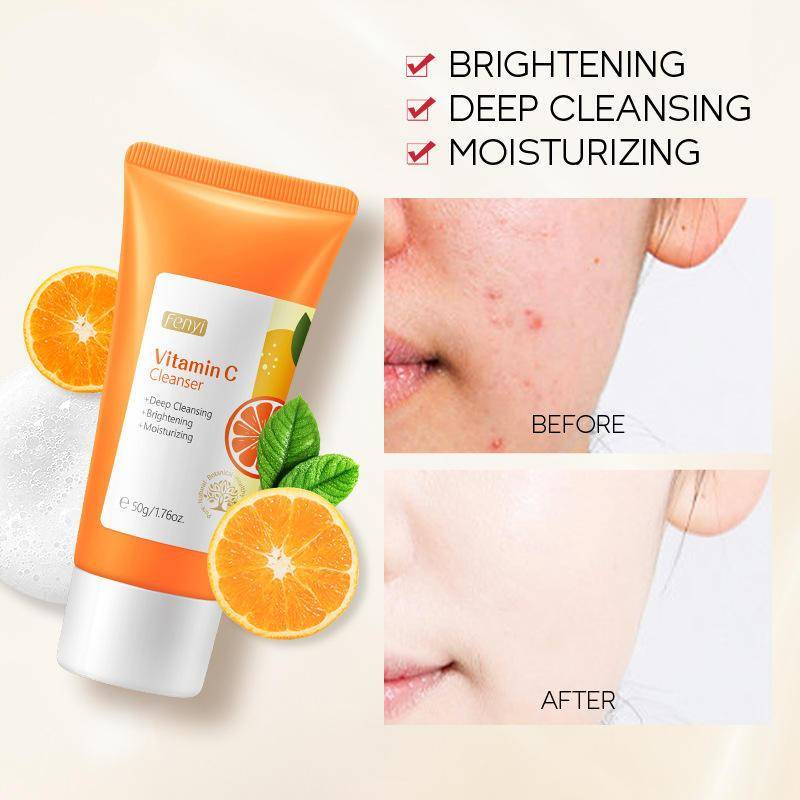 Vitamin C Facial Cleanser Skincare Face Wash Foam Face Skin Care Products 